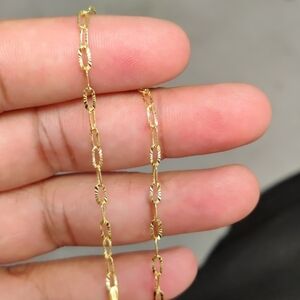 Sterling Silver 925 Gold Plated Wide Oval DC Paperclip Link Chain 2.4mm